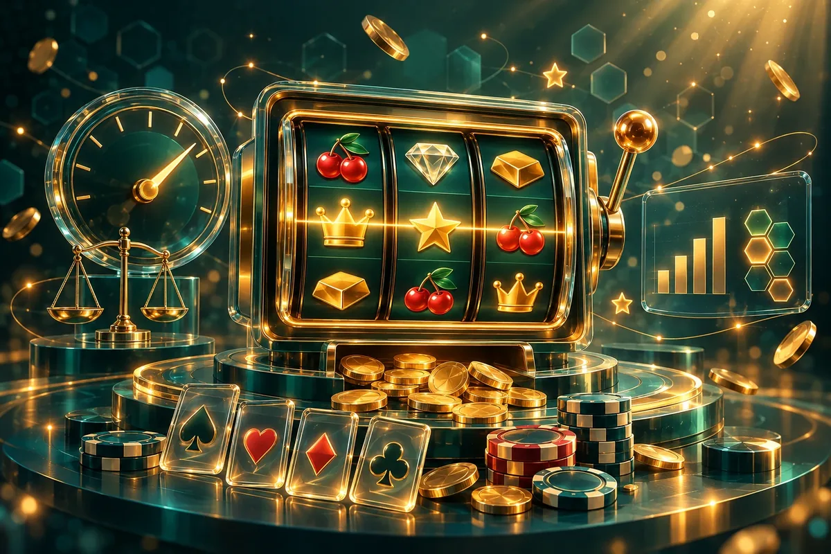 Rolele unui slot cu simboluri și un indicator circular de procent